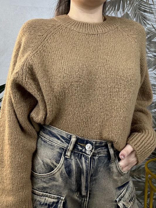 Maglioncino basic cammello