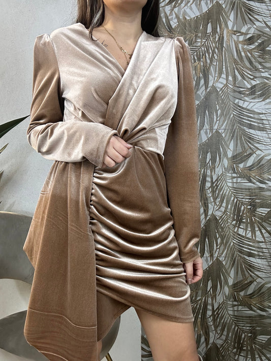 Mini dress gold earth