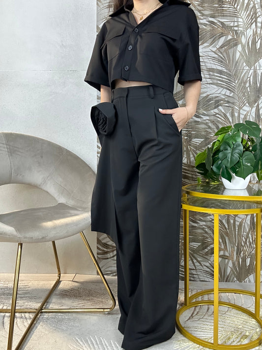 Completo con pantalone “ROSA” nero lumina