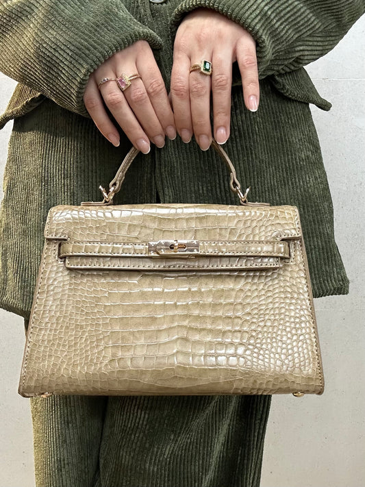 Borsa CROCODILE beige scuro