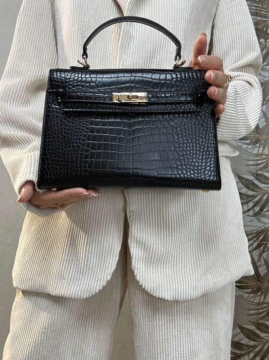 Borsa CROCODILE nera