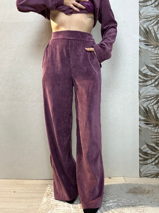 Pantalone VELVET porpora