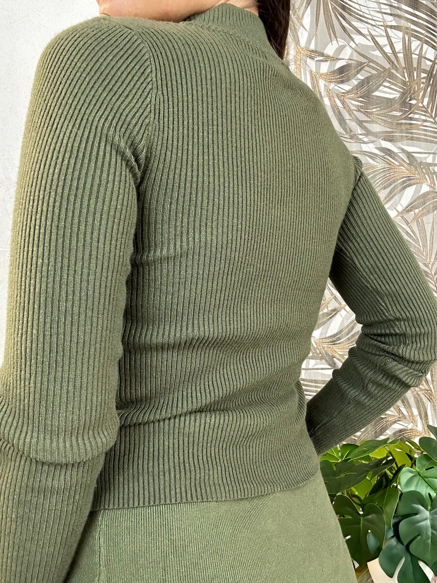 Maglioncino a costine verde