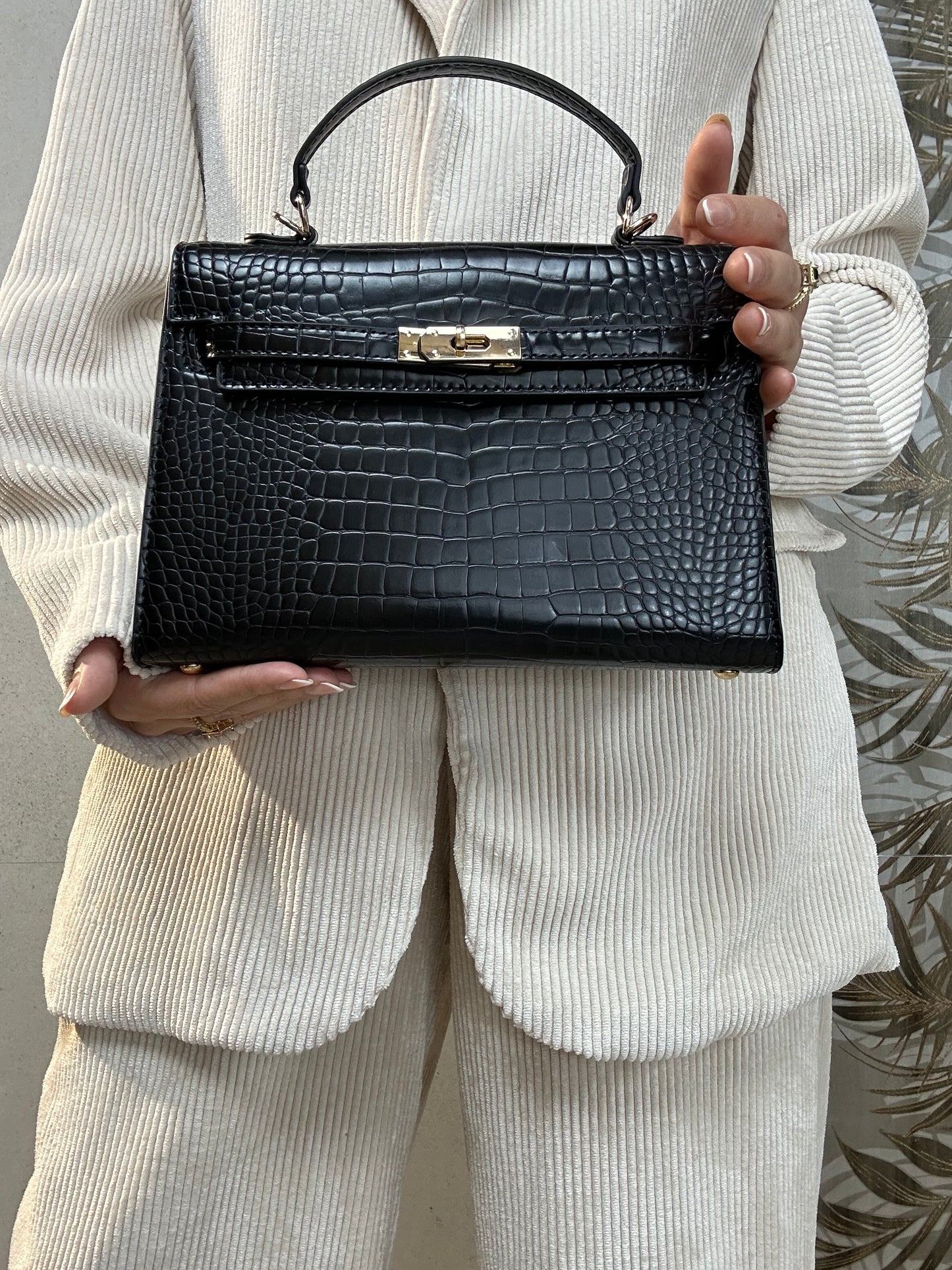 Borsa CROCODILE nera