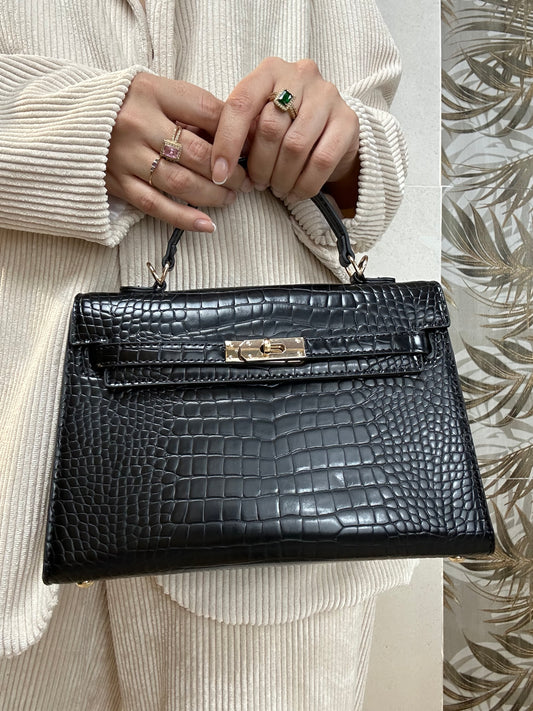 Borsa CROCODILE nera