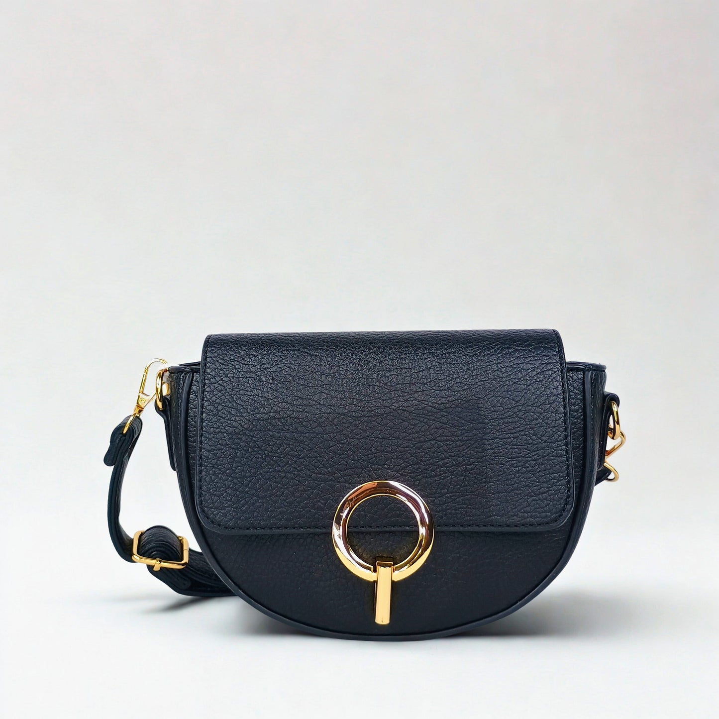 Half Moon Leather Crossbody Bag - MS-7611