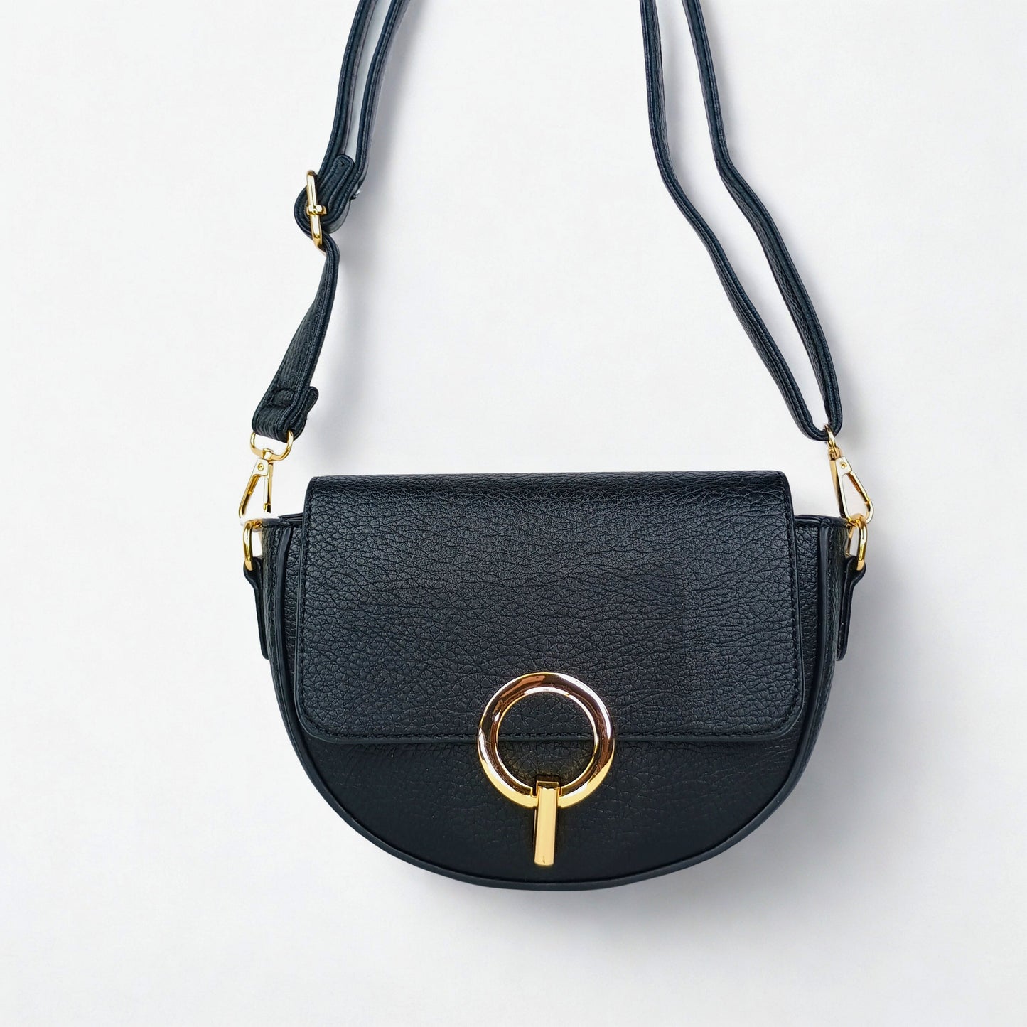 Half Moon Leather Crossbody Bag - MS-7611