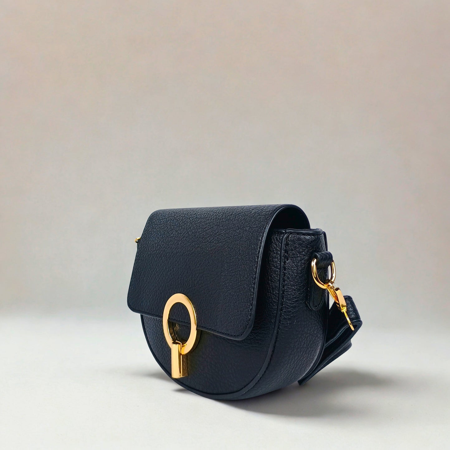 Half Moon Leather Crossbody Bag - MS-7611