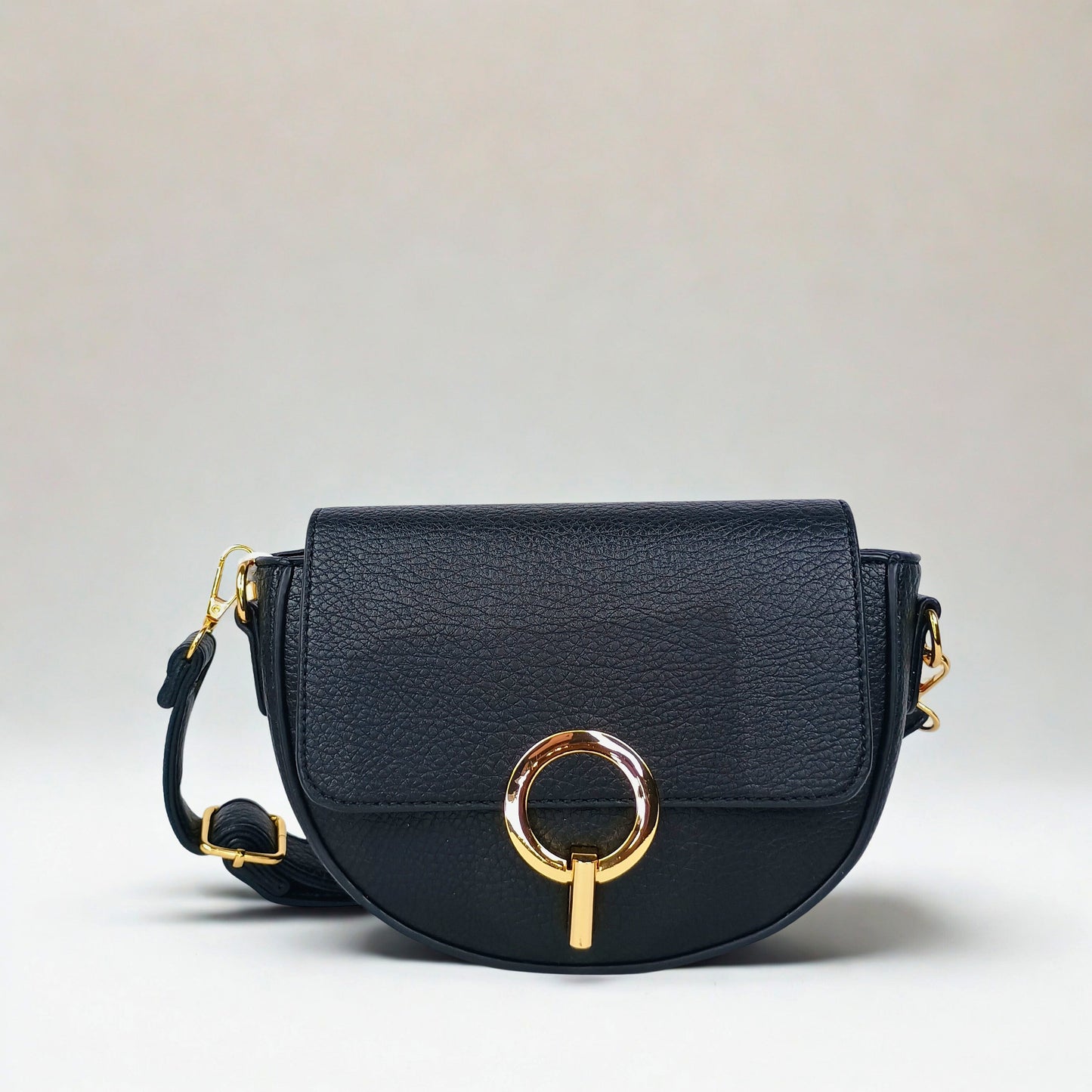 Half Moon Leather Crossbody Bag - MS-7611