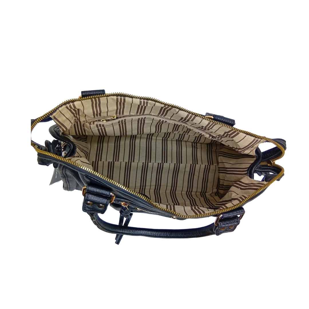 Leather handbag with gold-toned hardware MS-2202