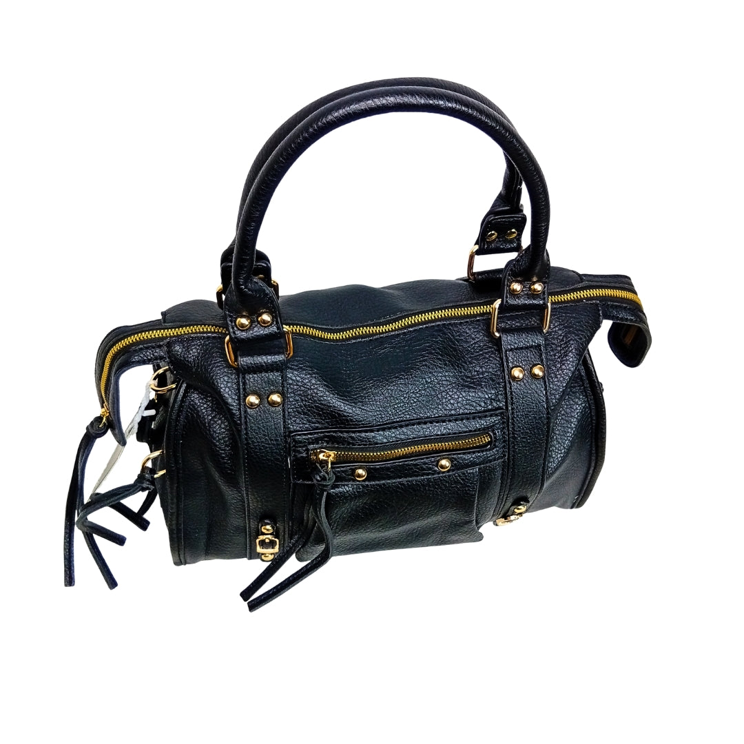 Leather handbag with gold-toned hardware MS-2202