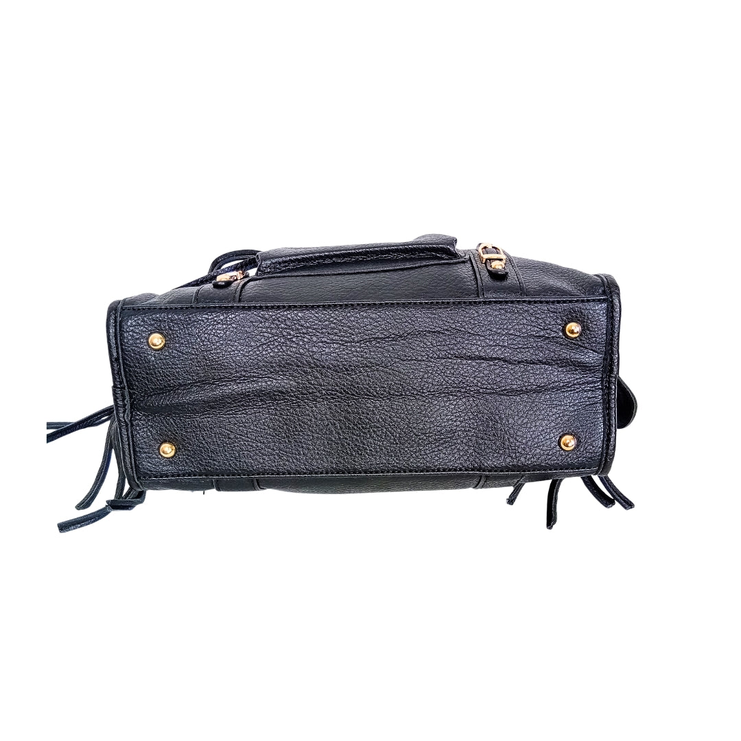 Leather handbag with gold-toned hardware MS-2202