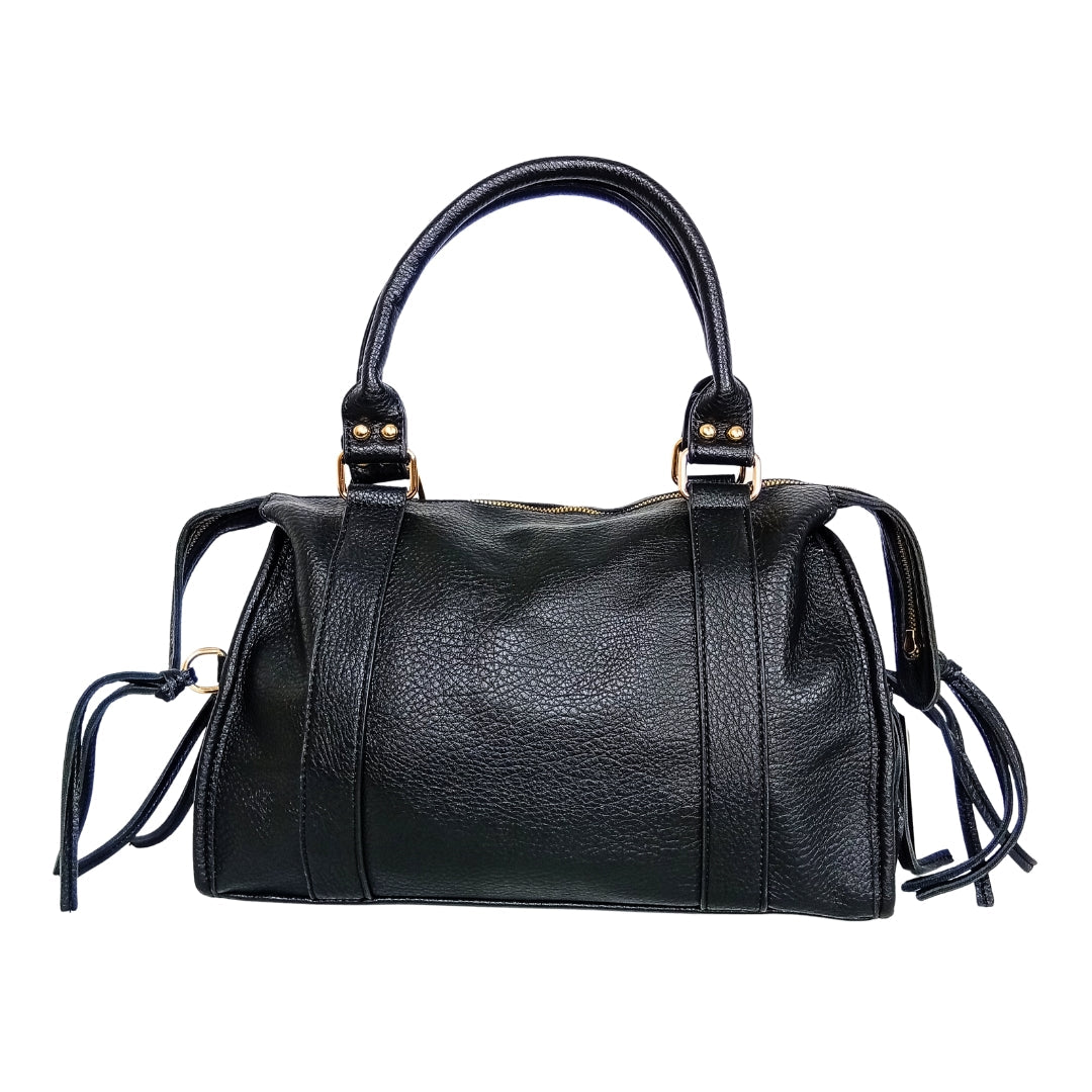 Leather handbag with gold-toned hardware MS-2202