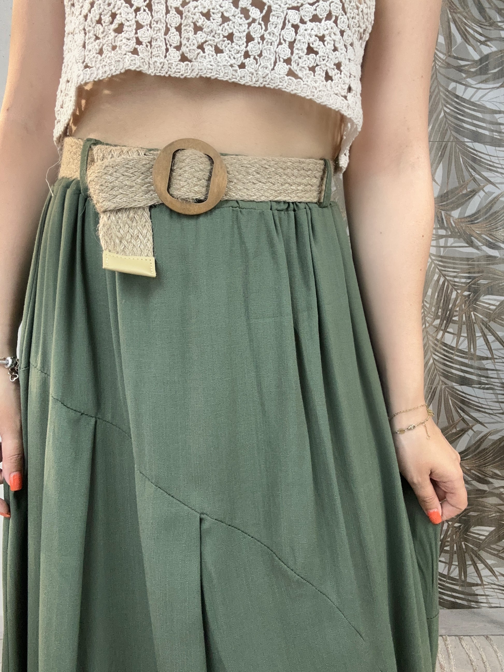 Gonna verde militare discount
